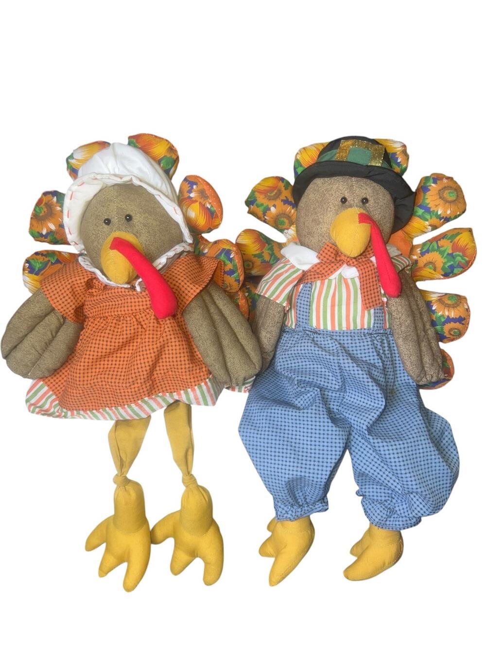 Turkey Shelf Sitters Mr. and Mrs.Turkey Plush shelf Sitters Thanksgiving decor